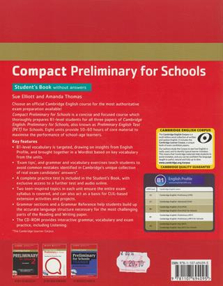 Compact preliminary for schools. Student's book. Without answers. Per le Scuole superiori. Con CD Audio. - Sue Elliot, Amanda Thomas - Libro Cambridge 2013 | libraccio.xyz