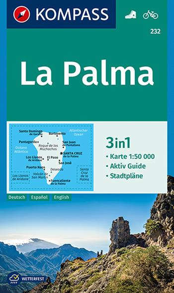 Carta escursionistica n. 232. La Palma 1:50.000. Ediz. tedesca, spagnola e inglese  - Libro Kompass 2018 | libraccio.xyz