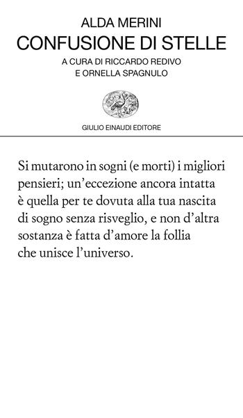 Confusione di stelle - Alda Merini - Libro Einaudi 2019, Collezione di poesia | libraccio.xyz