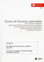 Corso di finanza aziendale. Estratto 2018