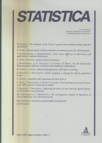 Statistica (2003). Vol. 3  - Libro CLUEB 2022 | libraccio.xyz