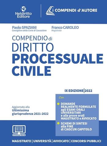 Compendio di diritto processuale civile - Paolo Spaziani, Franco Caroleo - Libro Neldiritto Editore 2022 | libraccio.xyz